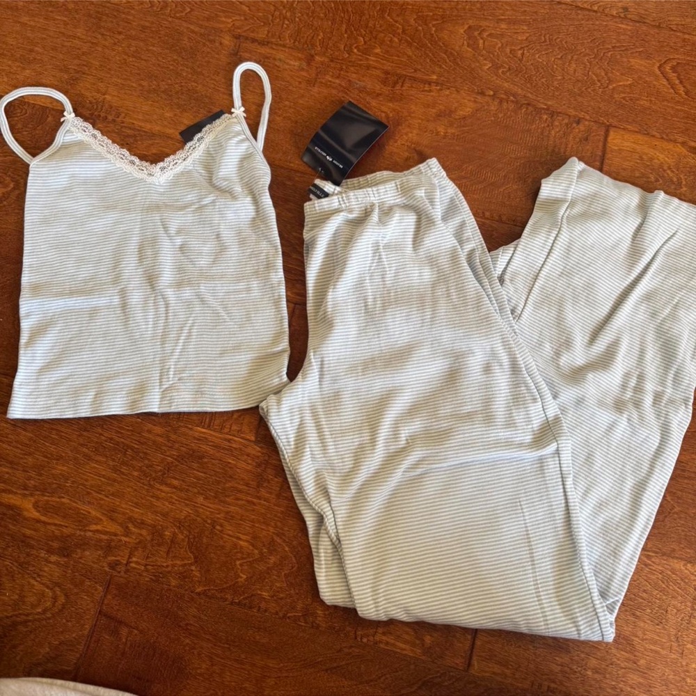 Brandy Melville Light Blue Striped Pajamas